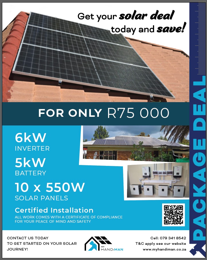 My Handiman, 6 KW solar Special. Flyer outlaying all the details.